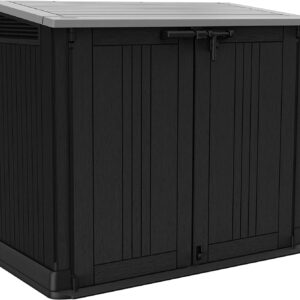 Keter 249319 Store it Out Nova Outdoor Garden Storage Shed, 32 x 71.5 x 113.5 cm, Dark Grey with Light Grey Lid