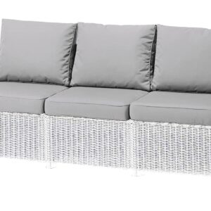 1,2 or 3 Seater Replacement Seat Cushion Pads for Keter Allibert California Rattan Outdoor Furniture | Water Resistant Rattan Patio Set Sofa Cushions Pads (3 Seater, Grey)